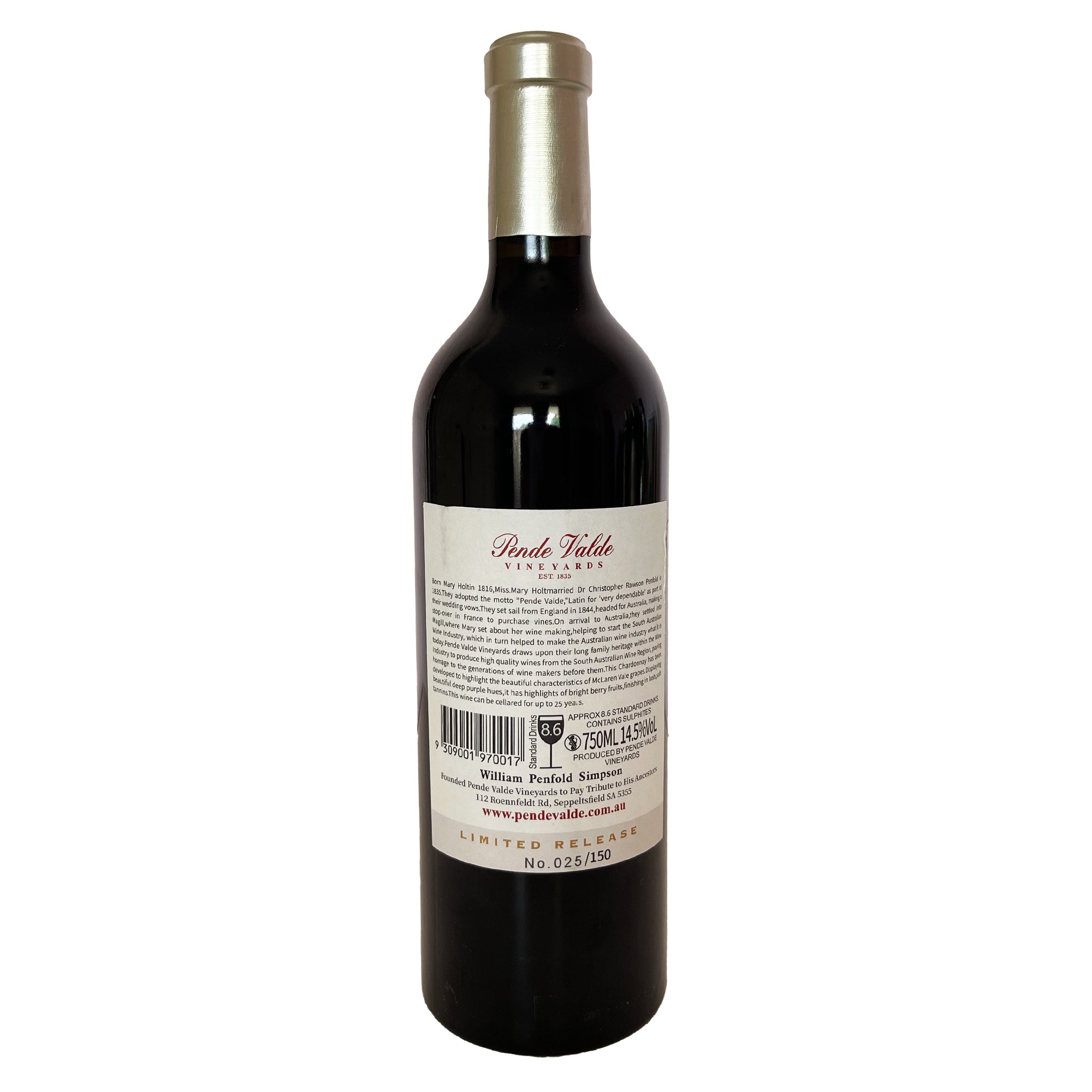 THE VOW Shiraz 2018 – Barossa Valley Limited Release (750ml)