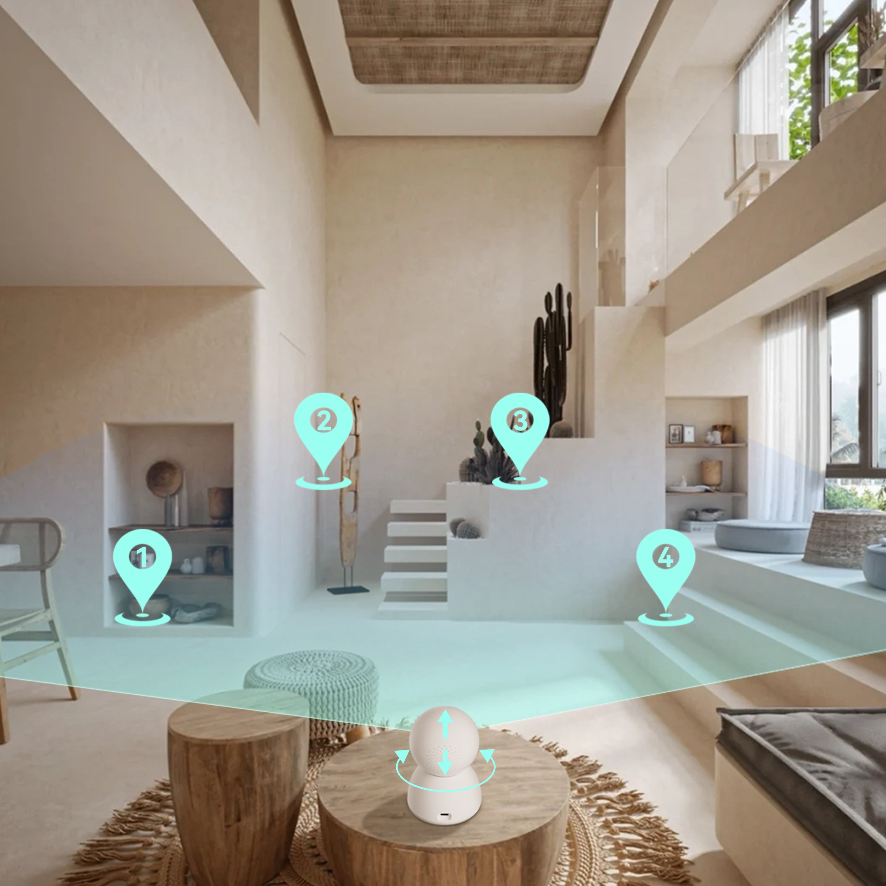 NexiTech BQ2 PRO Indoor WiFi Security Camera, Dual-Lens 2MP+2MP, 355° Pan/Tilt, Auto Tracking, Motion Alerts, Night Vision, Two-Way Audio, SD/Cloud Storage (Pre-Order)