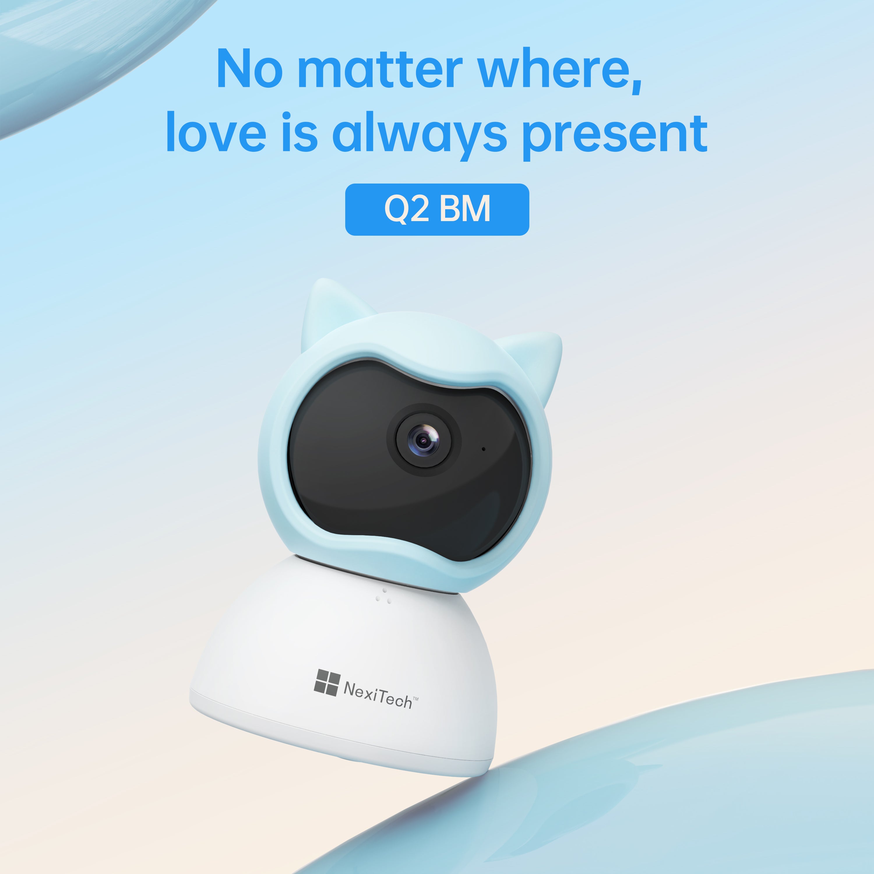 NexiTech Q2BM Smart Baby Monitor WiFi Camera, 3MP, Pan/Tilt, Crying Detection, AI Sleep Monitoring, IR Night Vision, Two-Way Audio, SD/Cloud Storage (Pre-Order)