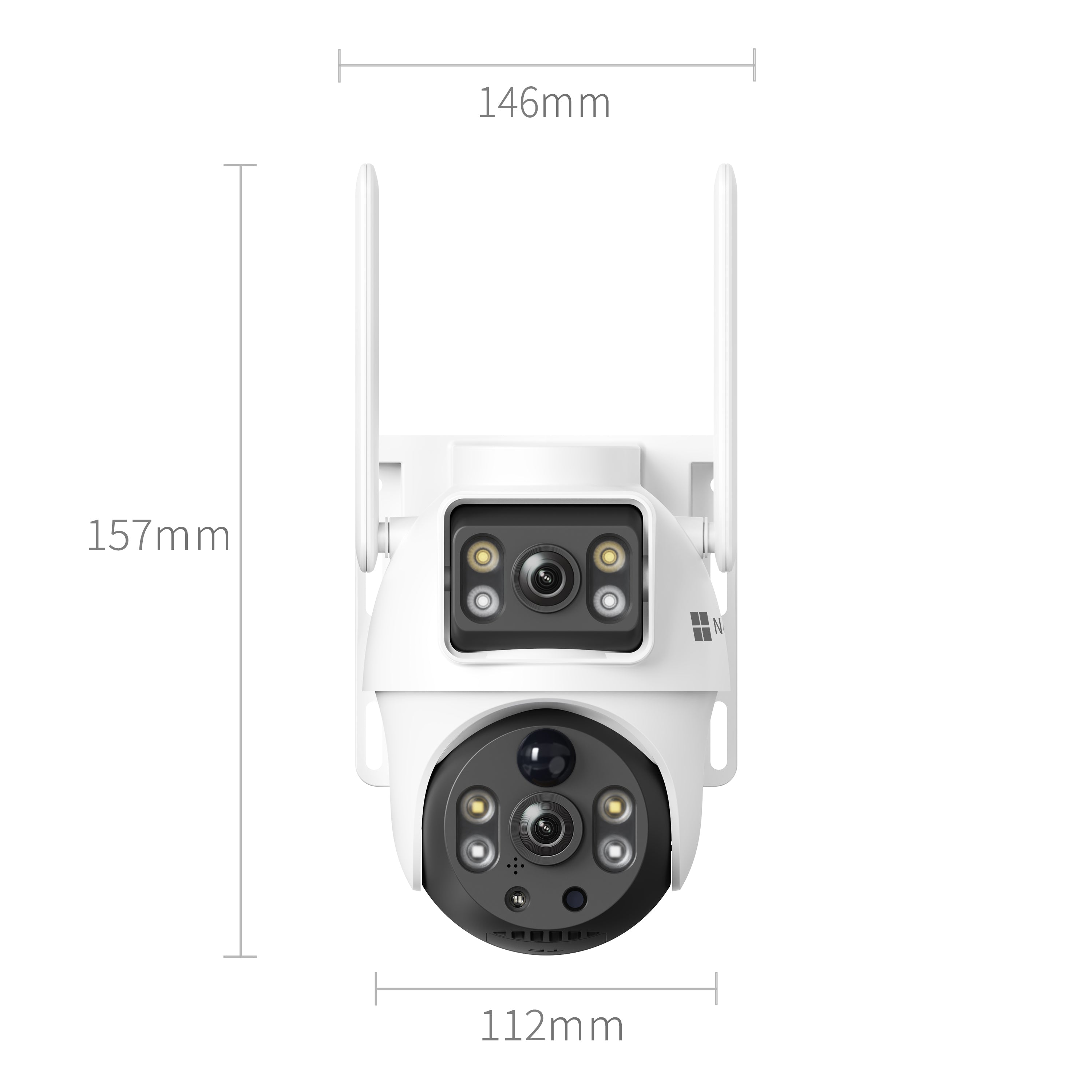 NexiTech BP9 WiFi Solar PTZ Outdoor Security Camera, Dual-Lens 2MP+2MP, 355° Pan/Tilt, AI Motion Detection, Color Night Vision, Two-Way Talk, IP65 (Pre-Order)