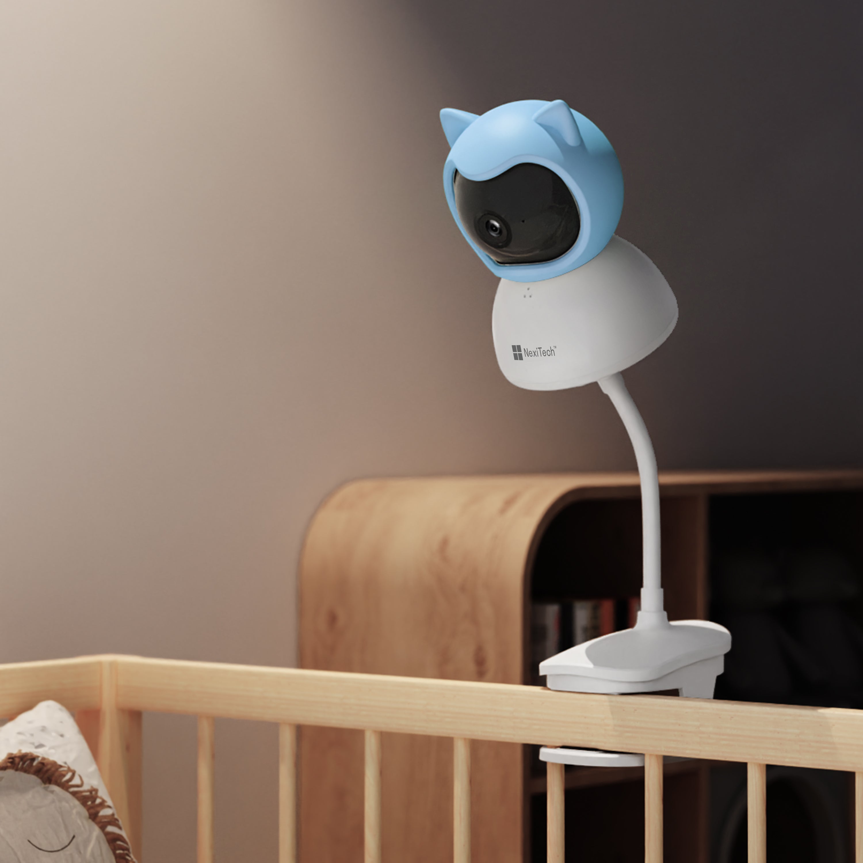NexiTech Q2BM Smart Baby Monitor WiFi Camera, 3MP, Pan/Tilt, Crying Detection, AI Sleep Monitoring, IR Night Vision, Two-Way Audio, SD/Cloud Storage (Pre-Order)