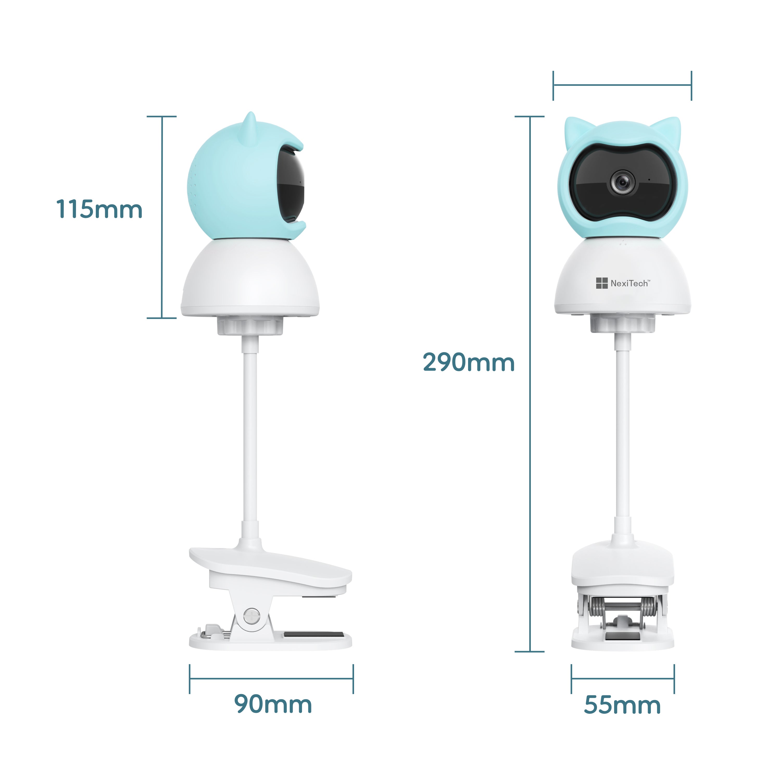 NexiTech Q2BM Smart Baby Monitor WiFi Camera, 3MP, Pan/Tilt, Crying Detection, AI Sleep Monitoring, IR Night Vision, Two-Way Audio, SD/Cloud Storage (Pre-Order)